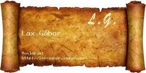 Lax Gábor névjegykártya